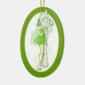 緑の妖精の把握アブサンのスプーン セラミックオーナメント (左)