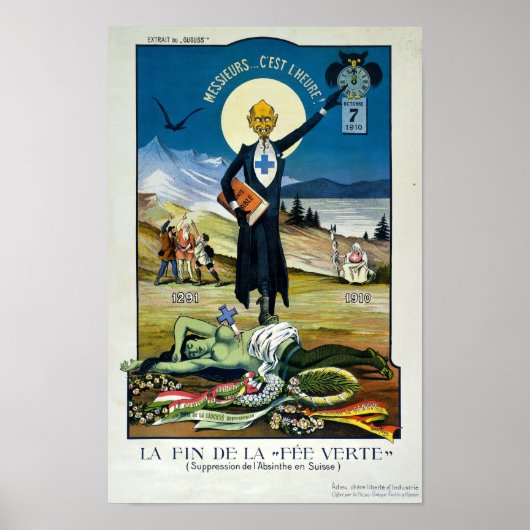 「緑の妖精の死」、アブシンテ ポスター (正面)