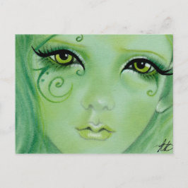 緑の妖精の渦巻き葉書 ポストカード
