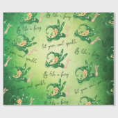 緑の妖精はあなたの精神の輝きがAの妖精のように飛ぶようにしました ラッピングペーパー (フラット)