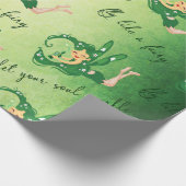 緑の妖精はあなたの精神の輝きがAの妖精のように飛ぶようにしました ラッピングペーパー (角)