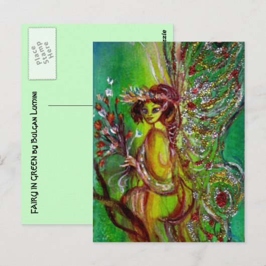 緑の妖精 ポストカード (正面/裏面)