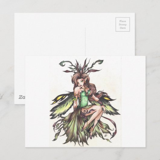 緑の妖精 ポストカード (正面/裏面)