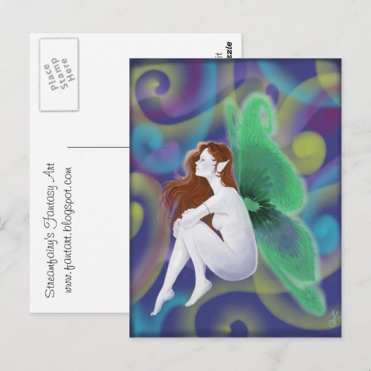 緑の妖精 ポストカード (正面/裏面)