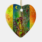 緑の妖精/蝶の植物、フローラ金ゴールドきらめく セラミックオーナメント (右)