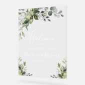 緑の婚約パーティウェルカムサイン アクリルサイン (傾斜)