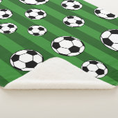 緑の子どもたちサッカーボールのパタストライプーン シェルパブランケット (3/4)