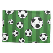 緑の子どもたちサッカーボールのパタストライプーン 枕カバー (裏面)