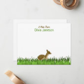 緑の子供の名前 森の動物 ノートカード (正面/裏面インサイチュ)