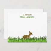 緑の子供の名前 森の動物 ノートカード (正面/裏面)