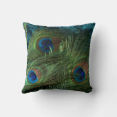 緑の孔雀の羽 クッション (裏面)