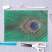 緑の孔雀の羽 薄葉紙 (クラフト)