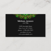 緑の孔雀-曼荼羅 名刺 (裏面)