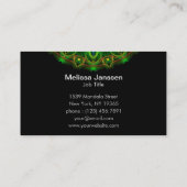 緑の孔雀-曼荼羅 名刺 (裏面)