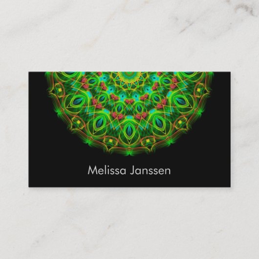 緑の孔雀-曼荼羅 名刺 (正面)