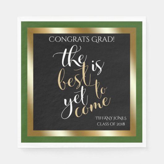 緑の学校の最高の色は未だ卒業パーティー スタンダードランチョンナプキン (正面)
