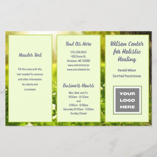 緑の宇宙のビジネスロゴカタログ チラシ (正面)