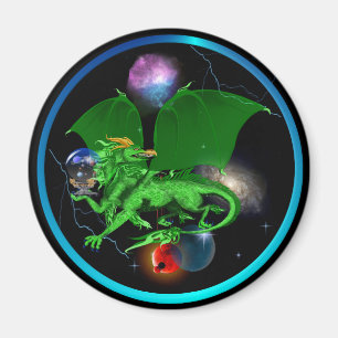 緑の宇宙ドラゴン磁石 マグネット