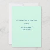 緑の宗教十字洗礼伝統的法 招待状 (裏面)