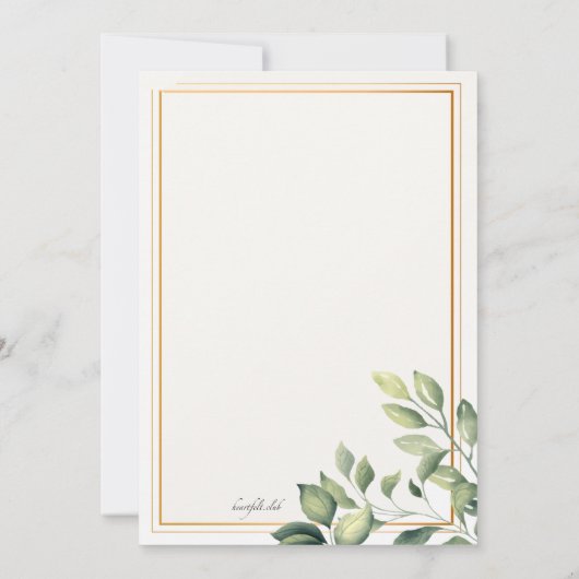 緑の宗教招待状 招待状 (裏面)