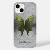 緑の宝石飾りバタフライダマスク Case-Mate iPhoneケース (裏面)