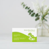 緑の家の不動産のエコの保険業カード 名刺 (スタンド正面)