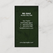 緑の家の不動産の家の名刺 名刺 (裏面)