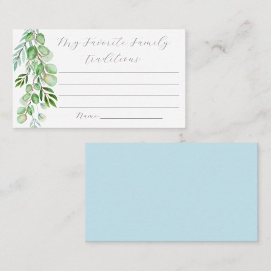 緑の家族の伝統の囲い エンクロージャーカード (正面/裏面)