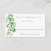 緑の家族の伝統の囲い エンクロージャーカード (正面)