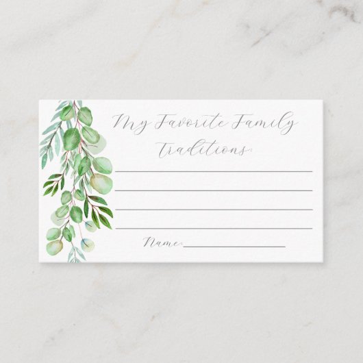 緑の家族の伝統の囲い エンクロージャーカード (正面)