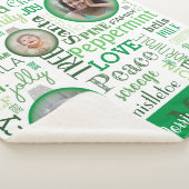 緑の家族写真メリークリスマスシェルパブランケット シェルパブランケット (3/4)