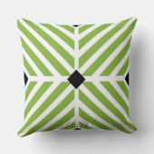 緑の対角線ストライプ線 クッション (裏面)