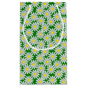 緑の小さいギフトバッグの白いデイジーパターン スモールペーパーバッグ (裏面)