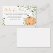 緑の小さなかぼちゃ赤ちゃんシャワー本ベビー エンクロージャーカード (正面/裏面)