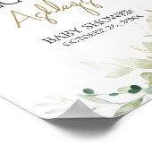 緑の小さなカボチャ歓迎ベビーシャワー ポスター (角)