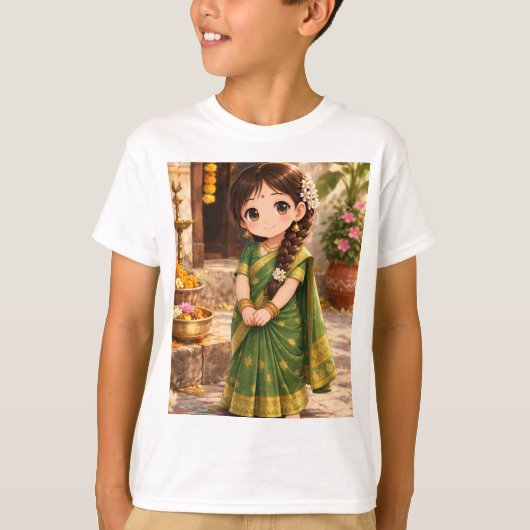 緑の小さなグレース Tシャツ (正面)