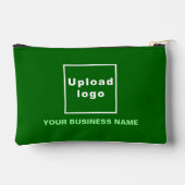 緑の小さなポーチのビジネス名とロゴ アクセサリーポーチ (裏面)