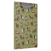 緑の小さなヤギ – ヤギの群れパターン クリップボード (右)