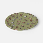 緑の小さなヤギ – ヤギの群れパターン ペーパープレート (アングル)