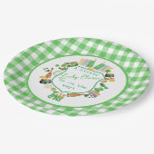 緑の小さなラッキーチャームベビーシャワー ペーパープレート (アングル)