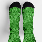 緑の小さな正方形の幾何学的パターン ソックス (上部)