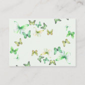 緑の小さな蝶の赤ちゃんシャワー エンクロージャーカード (裏面)