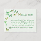 緑の小さな蝶の赤ちゃんシャワー エンクロージャーカード (正面)