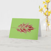 「緑の小さな赤樫」カントリーグリーティングカード カード (黄色い花)