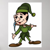 緑の小人キャラクターとつるはし ポスター (正面)