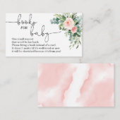 緑の少女ピンクの赤ちゃんシャワーベビー用の本 エンクロージャーカード (正面/裏面)