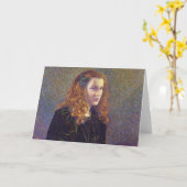 緑の少女(by Theo van Rysselberghe) カード (黄色い花)