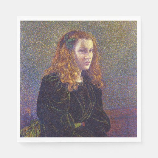 緑の少女(by Theo van Rysselberghe) スタンダードランチョンナプキン (正面)