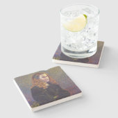 緑の少女(by Theo van Rysselberghe) ストーンコースター (横)