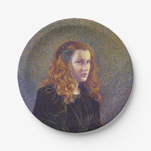 緑の少女(by Theo van Rysselberghe) ペーパープレート (正面)